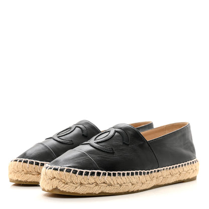 Chanel Lambskin CC Espadrilles 36 Black 3 of 8