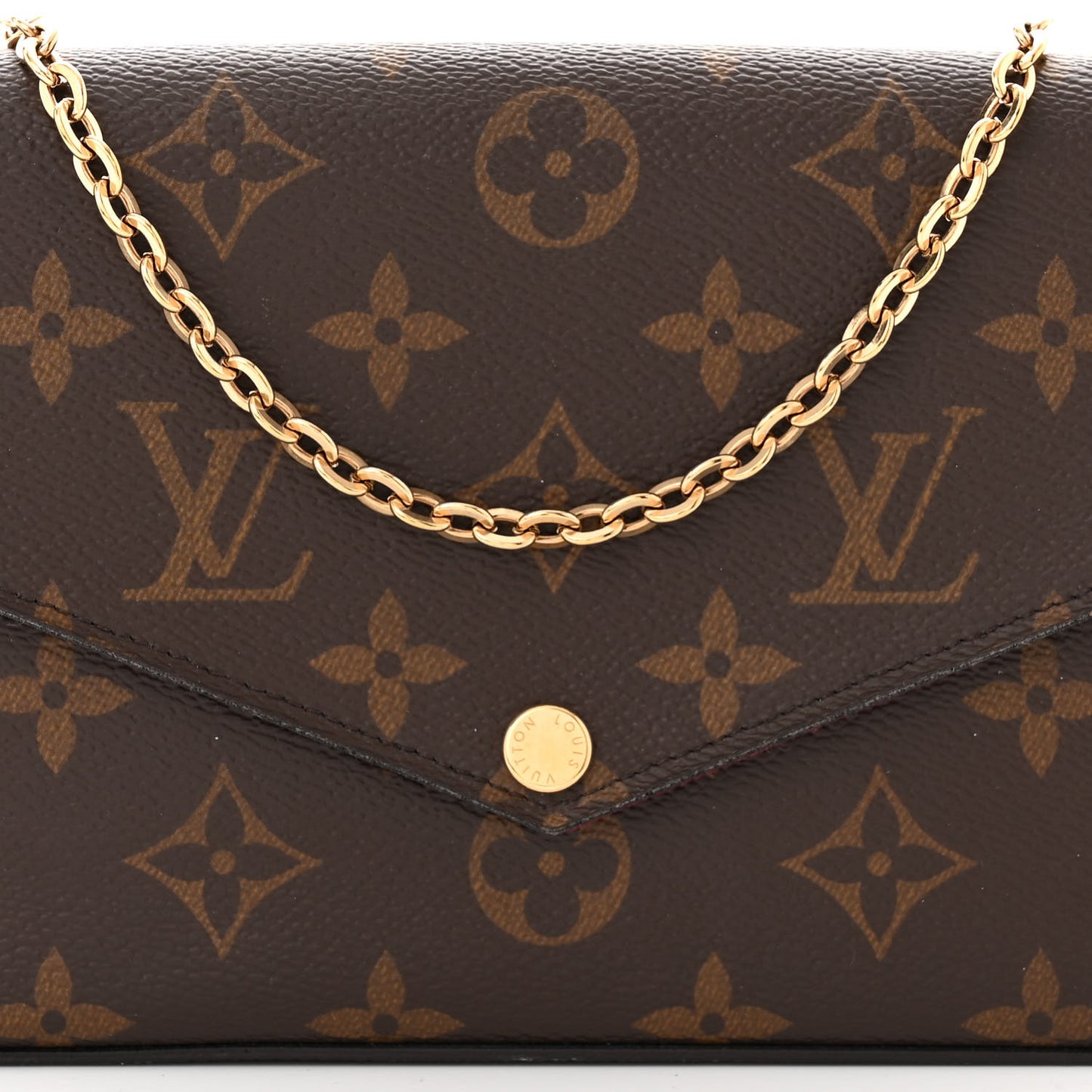 Monogram Pochette Felicie Chain Wallet Fuchsia