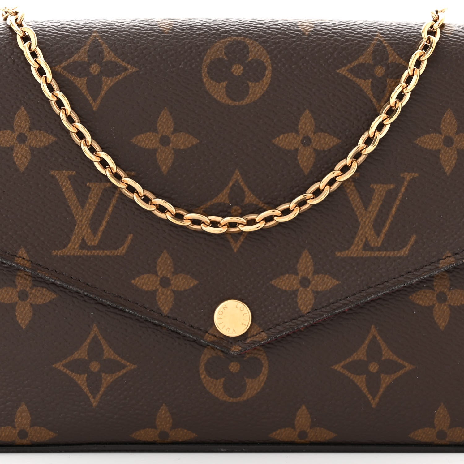 Louis Vuitton Monogram Pochette Felicie Chain Wallet Fuchsia 9 of 12