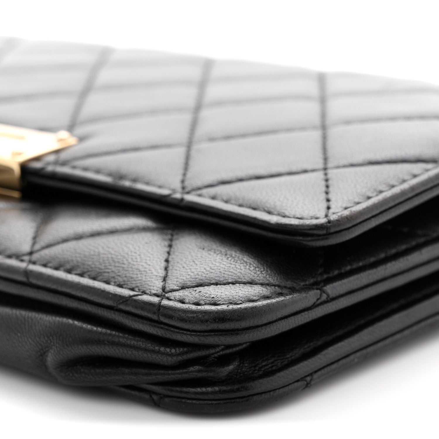 Chanel Lambskin Quilted Golden Class Wallet on Chain WOC Black Black 10 of 12