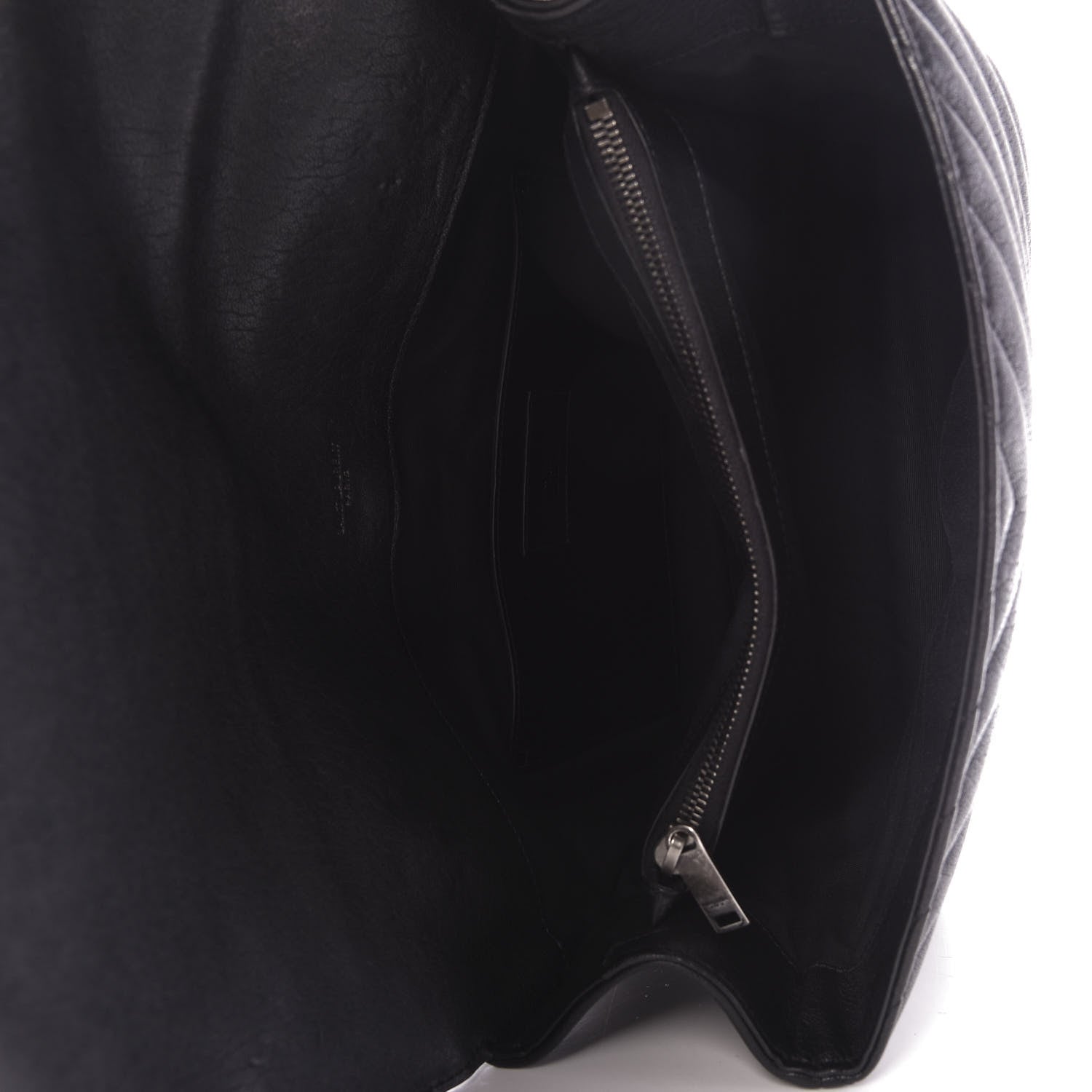 Saint Laurent Sheepskin Matelasse Chevron Monogram Monochrome Large College Satchel Black 5 of 8