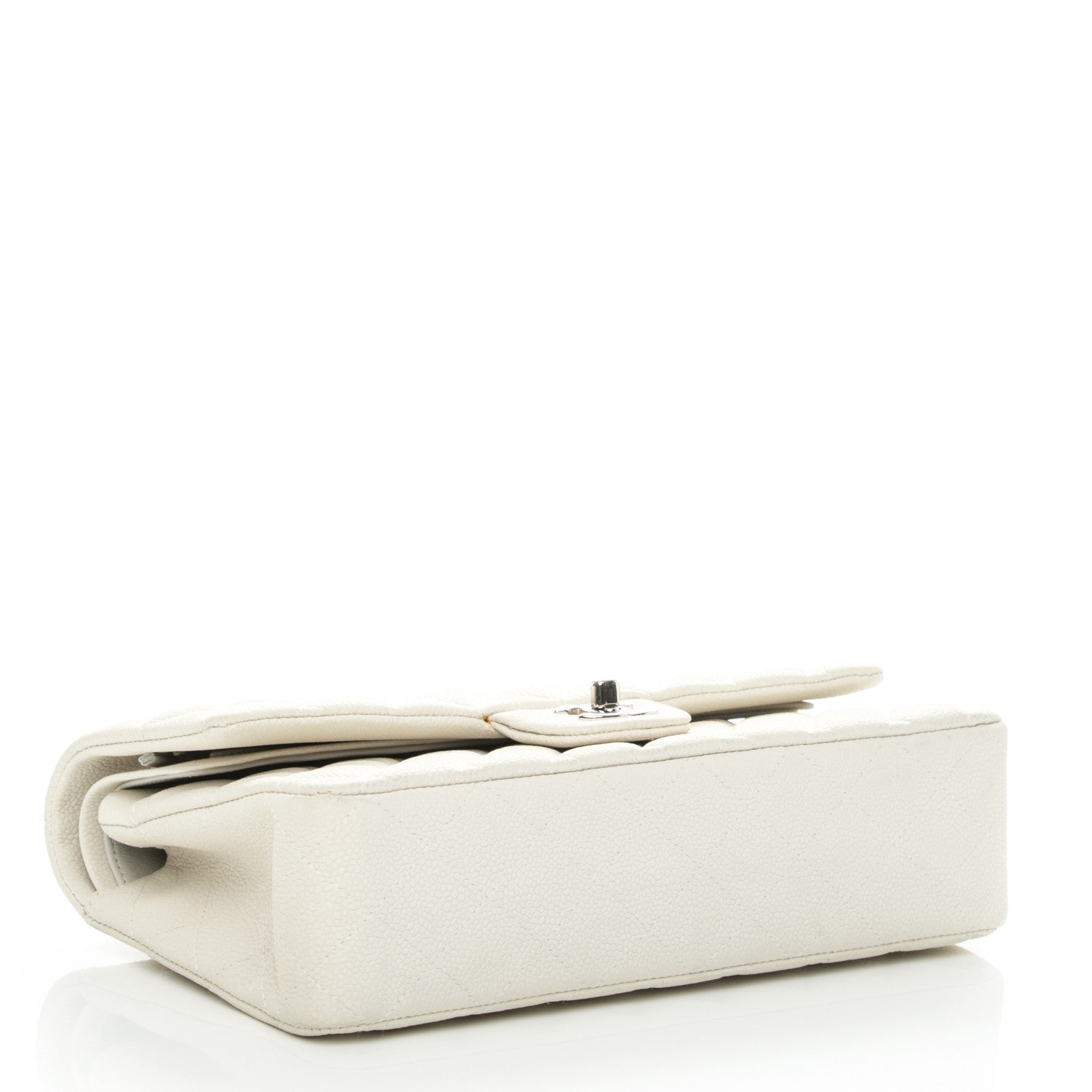 Chanel Iridescent Caviar Quilted Medium Double Flap Off White 5 of 10