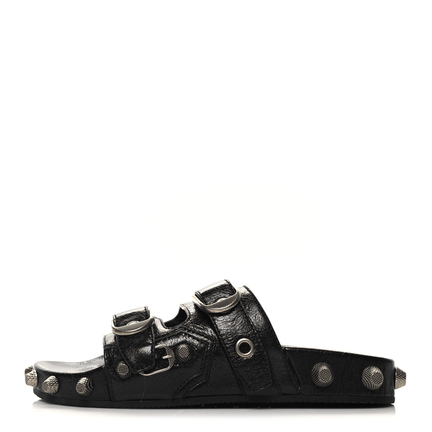 Balenciaga Agneau Arena Cagole Mens Slide Sandals 40 Black 1 of 7