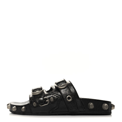 Balenciaga Agneau Arena Cagole Mens Slide Sandals 40 Black 1 of 7