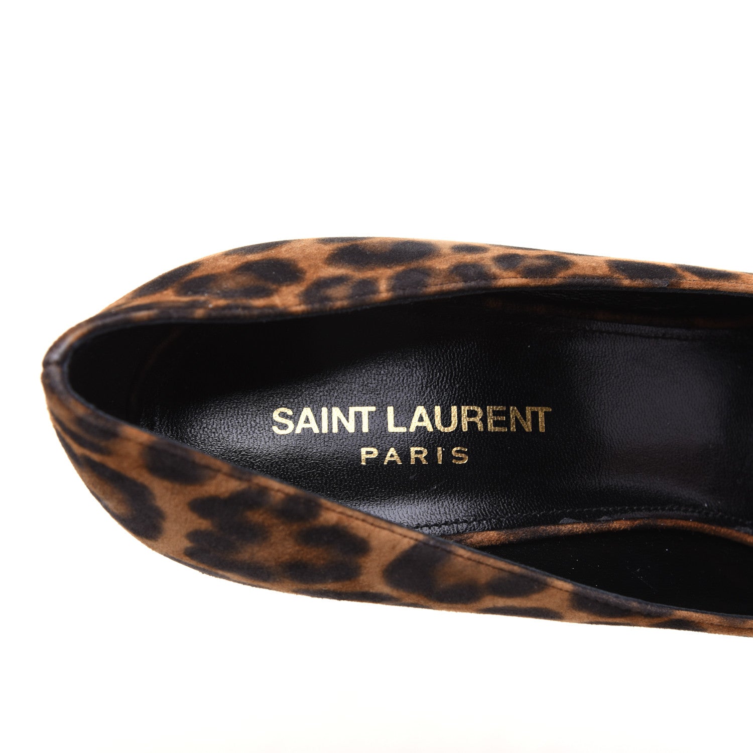 Saint Laurent Suede Leopard Printed Anja Pumps 40 Natural Coffee 6 of 13