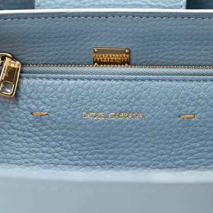 Dolce & Gabbana Textured Calfskin Clara Tote Light Blue 6 of 11