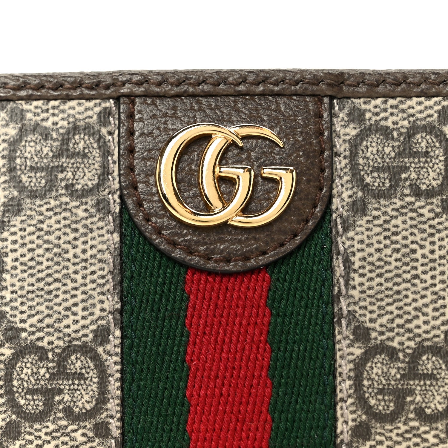 Gucci GG Supreme Monogram Web Ophidia Playing Card Case Beige New