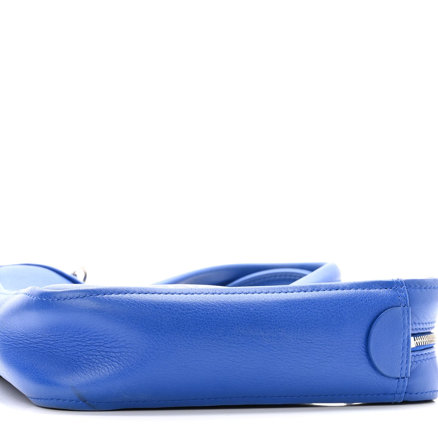 Shiny Day Calfskin Logo XS Triangle Chain Duffle Bleu Roi White