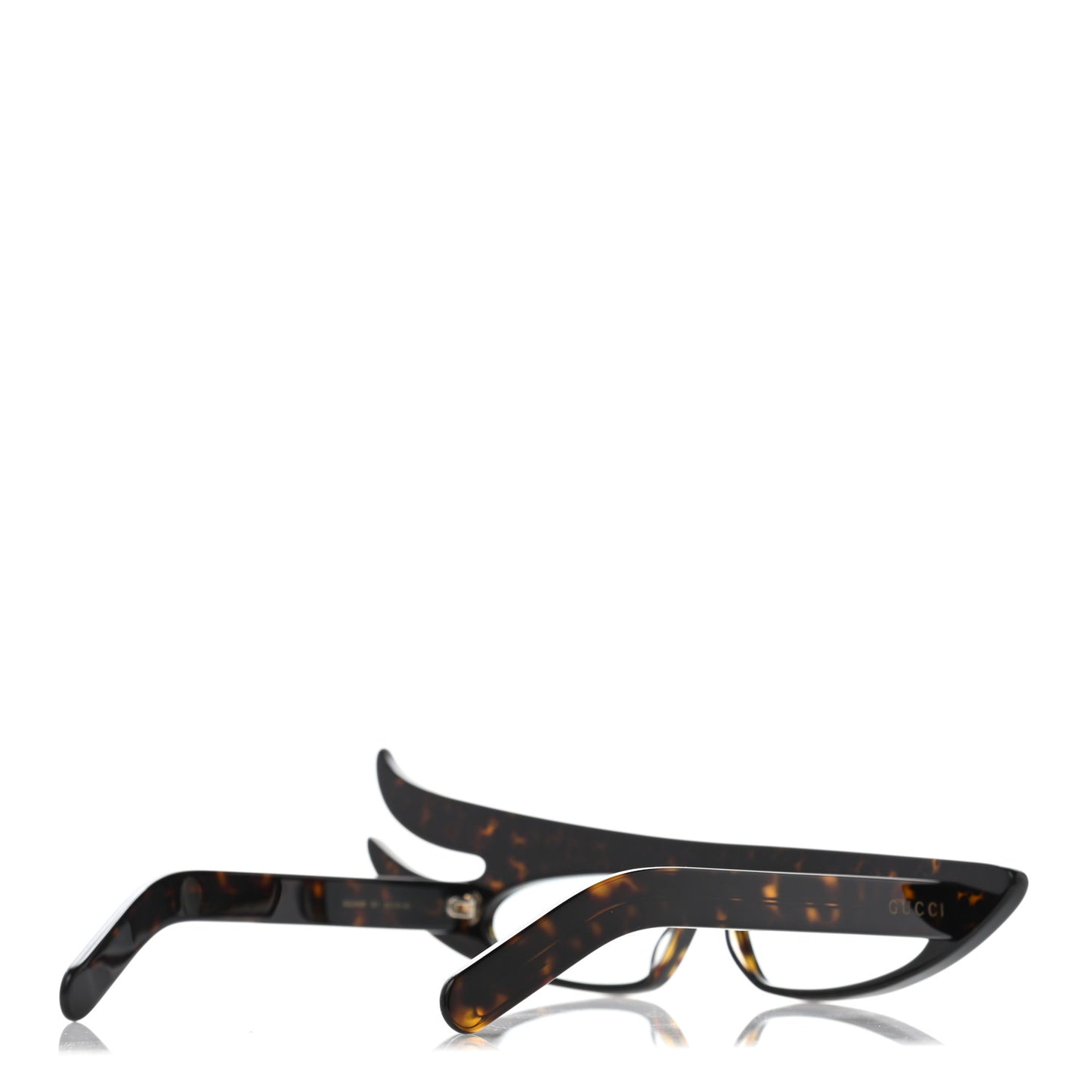 Acetate Asymmetrical Crystal Sunglasses GG0240S Havanna