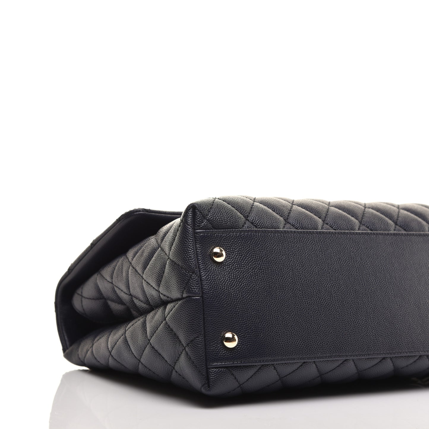 Caviar Quilted Medium Coco Handle Flap Navy Blue