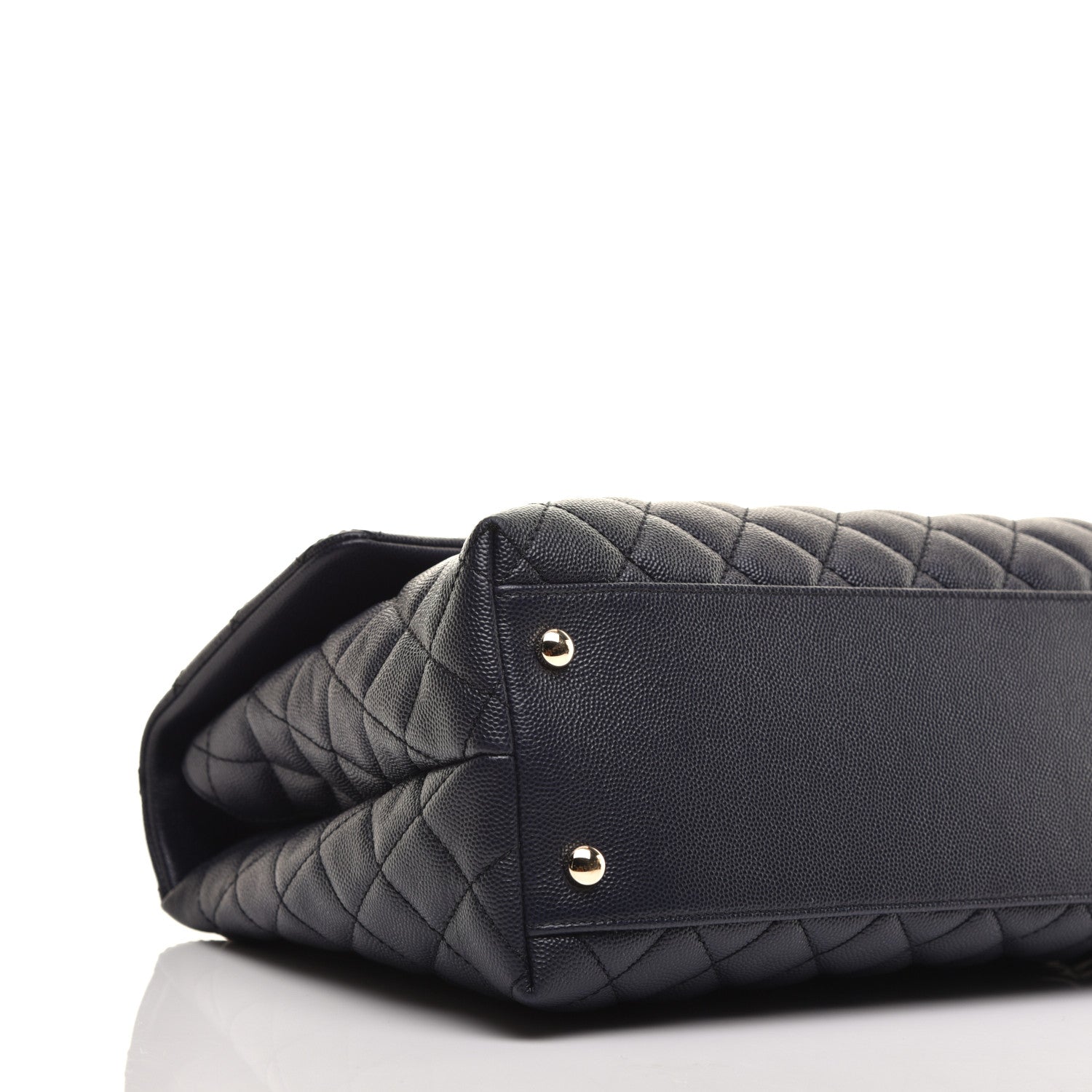 Chanel Caviar Quilted Medium Coco Handle Flap Navy Blue 7 of 9