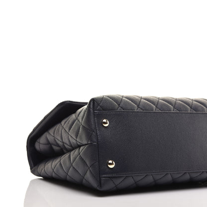 Chanel Caviar Quilted Medium Coco Handle Flap Navy Blue 7 of 9