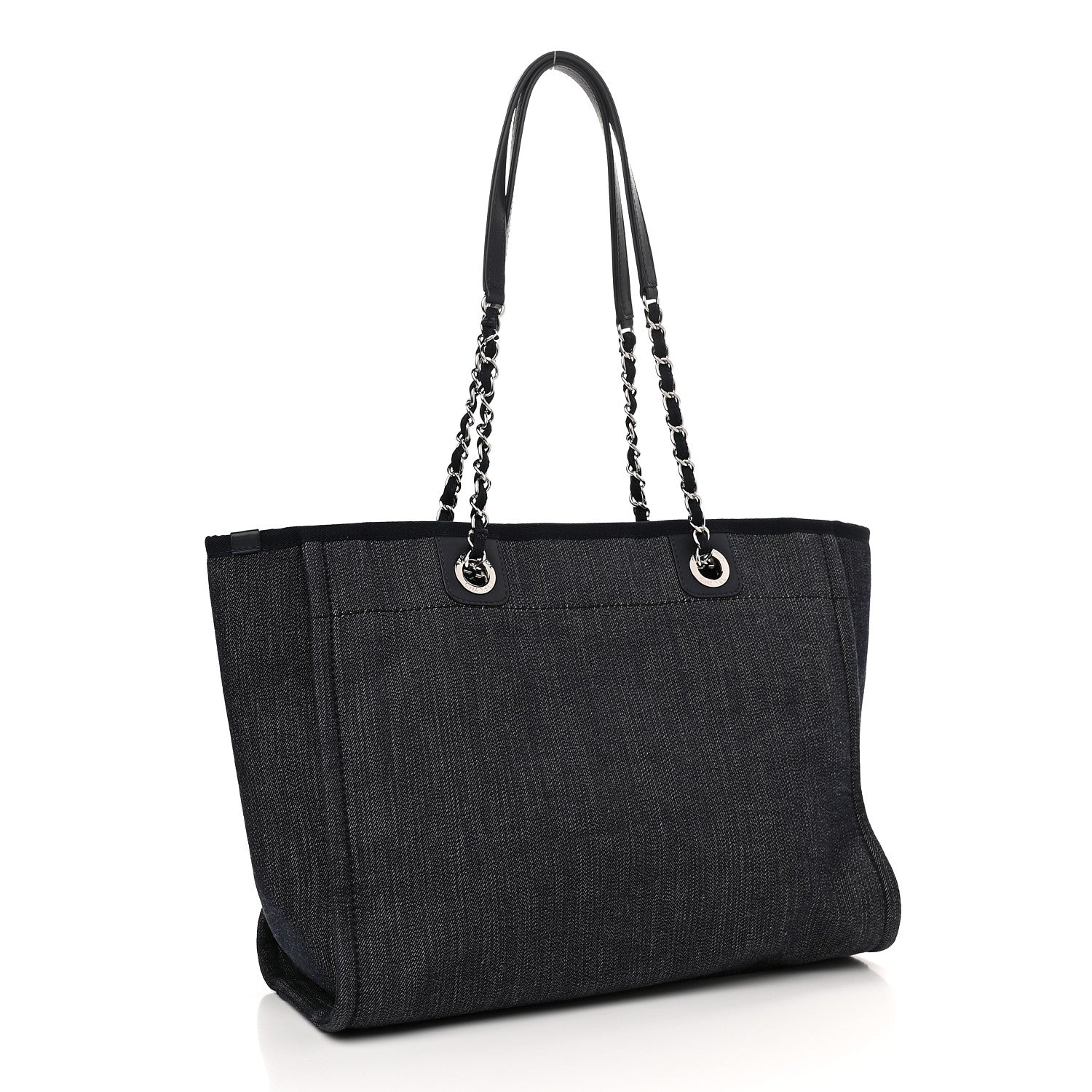 Chanel Denim Small Deauville Tote Dark Blue 3 of 11