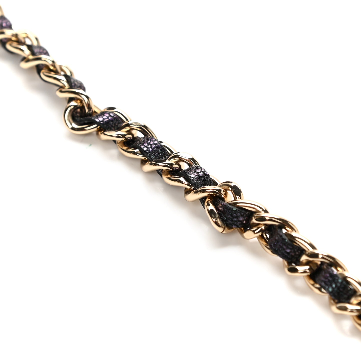 Iridescent Caviar Quilted Round Clutch With Chain Black