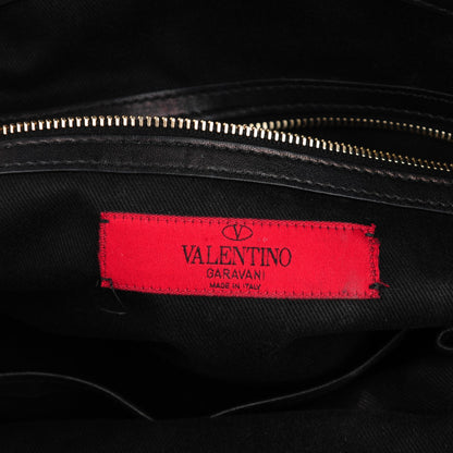 Valentino Garavani Vitello Rockstud Dome Satchel Black 6 of 7