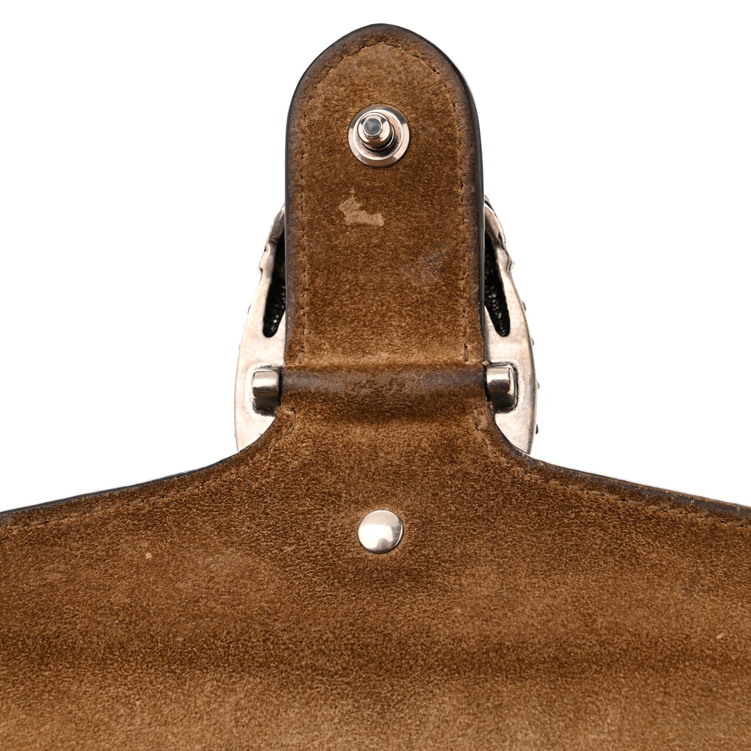 Gucci GG Supreme Monogram Suede Crystal Small Dionysus Shoulder Bag Beige Ebony Taupe 11 of 16
