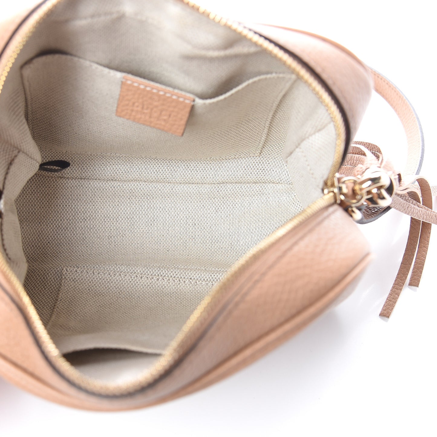 Pebbled Calfskin Small Soho Disco Bag Camelia