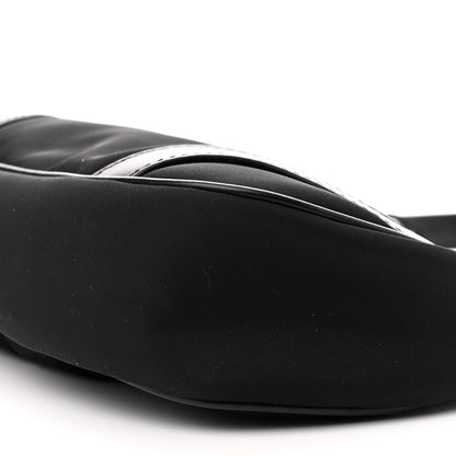 Prada Tessuto Nylon Soft Calfskin Shoulder Bag Black 10 of 10