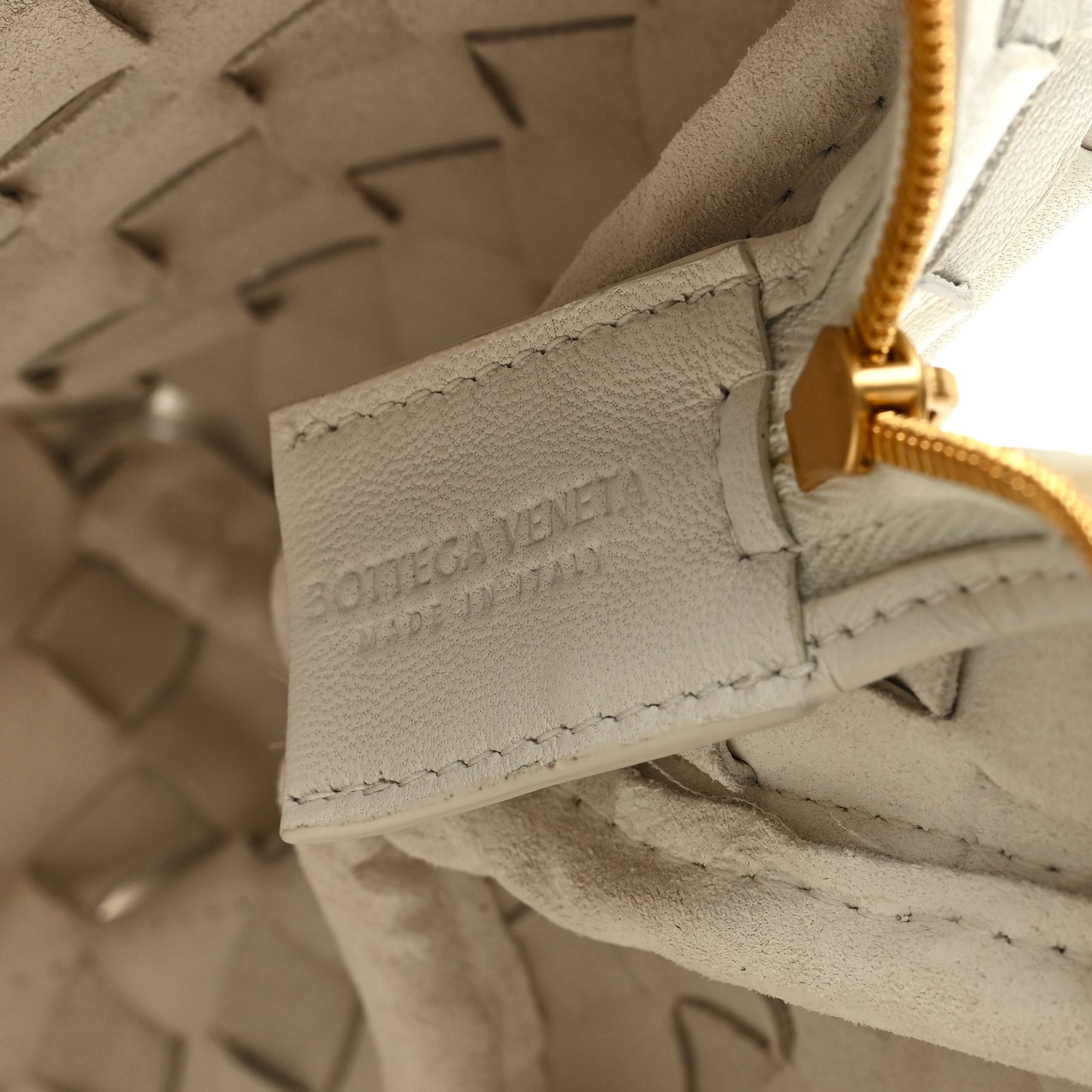 Nappa Intrecciato Small Loop Camera Bag Chalk