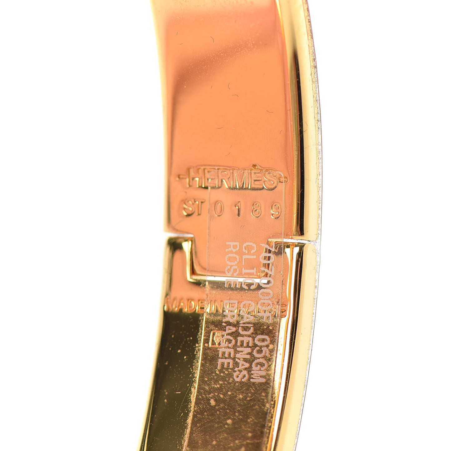 Enamel Narrow Clic Cadenas Bracelet GM Rose Dragee