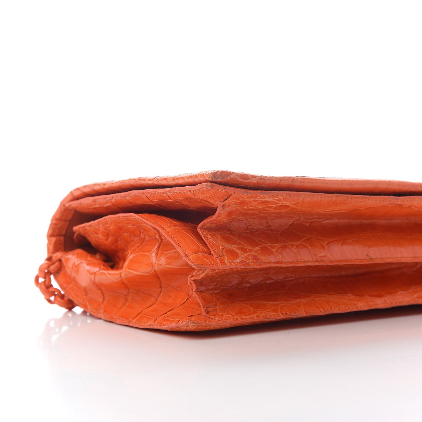 Crocodile Small Regina Top Handle Bag Orange