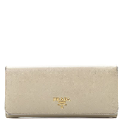 Prada Saffiano Metal Continental Flap Wallet Cera 1 of 13