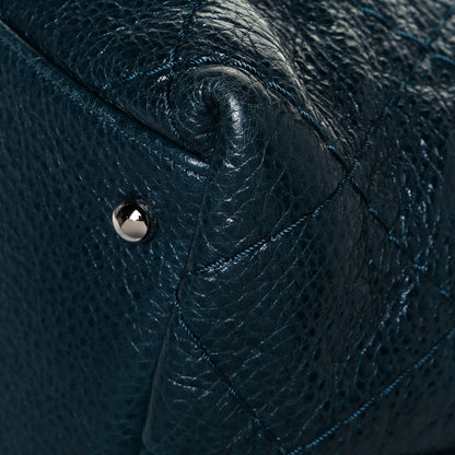 Chanel Glazed Calfskin Large On The Road Tote Dark Blue 12 of 13