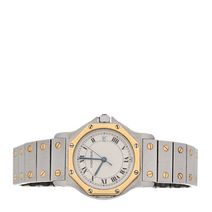 Cartier Stainless Steel 18K Yellow Gold 29mm Santos Octagon Quartz Watch 2 of 6