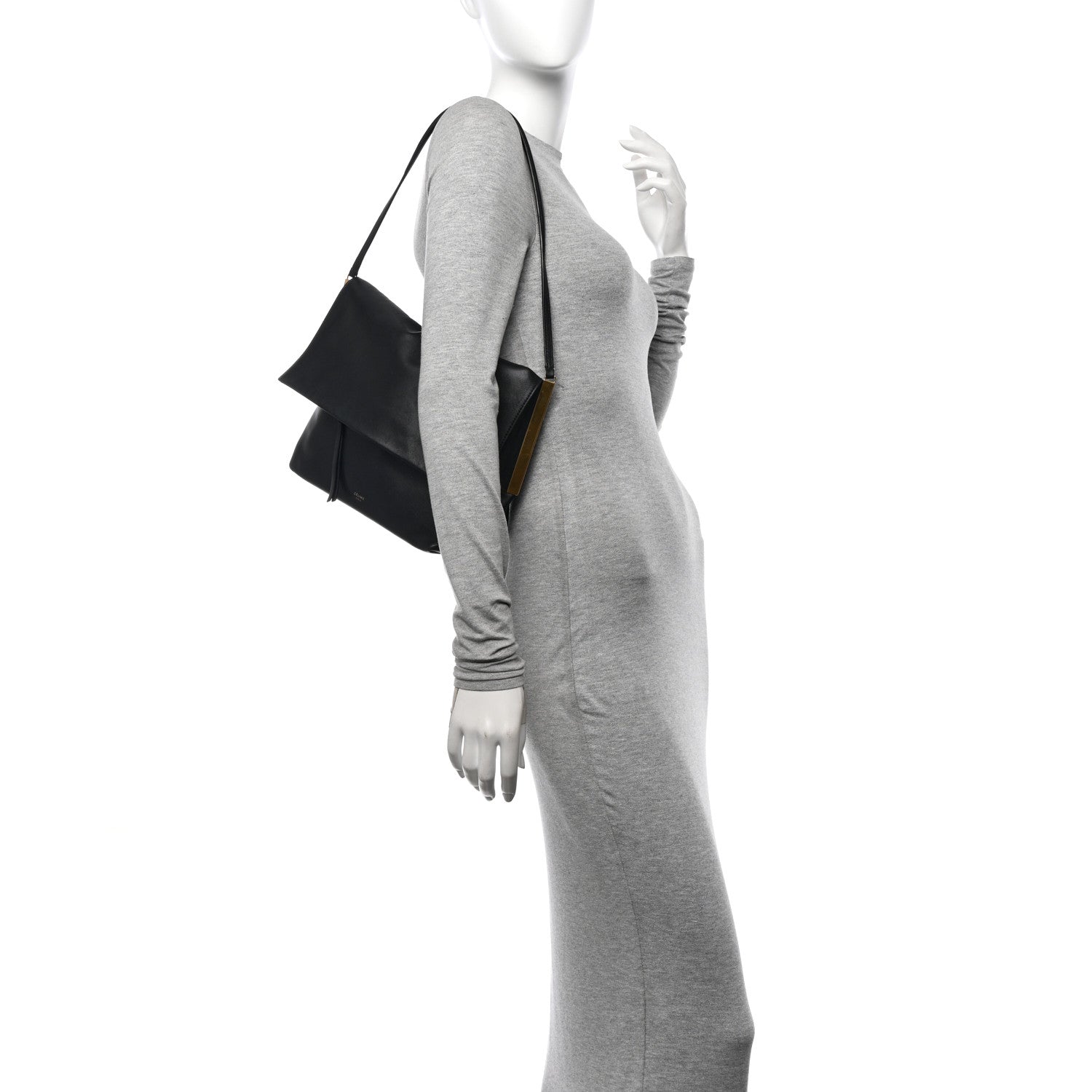 Celine Smooth Calfskin Flap Clasp Bag Black 2 of 10