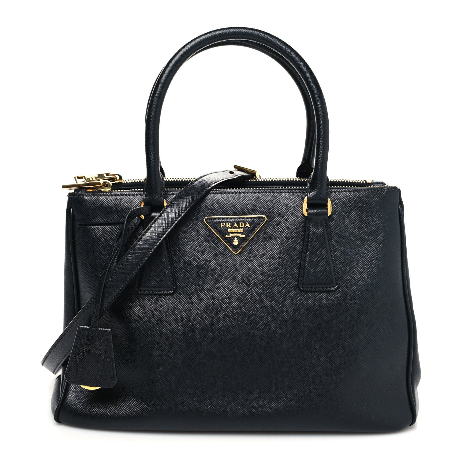 Prada Saffiano Small Galleria Double Zip Tote Black 1 of 13