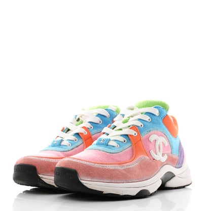 Chanel Farbic Suede Calfskin CC Sneakers 39 Multicolor 3 of 9