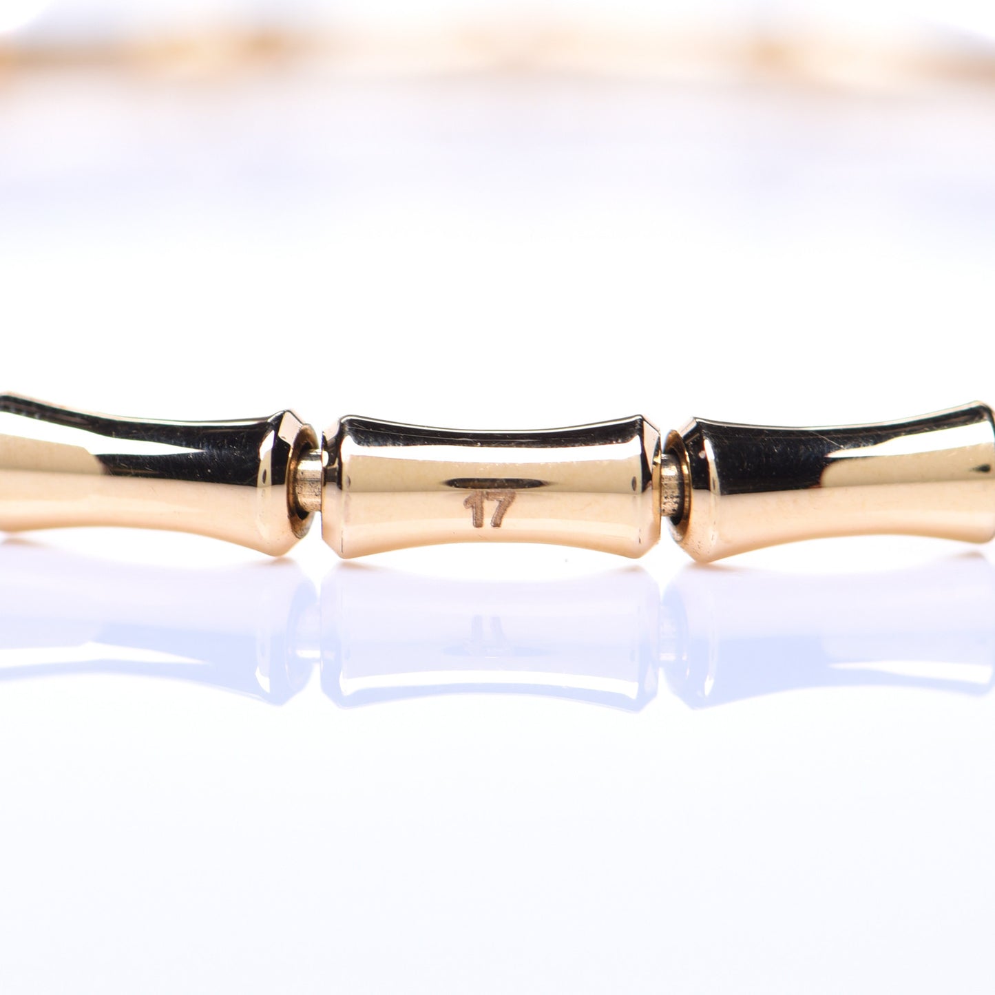 18K Yellow Gold Small Bamboo Spring Bracelet 17