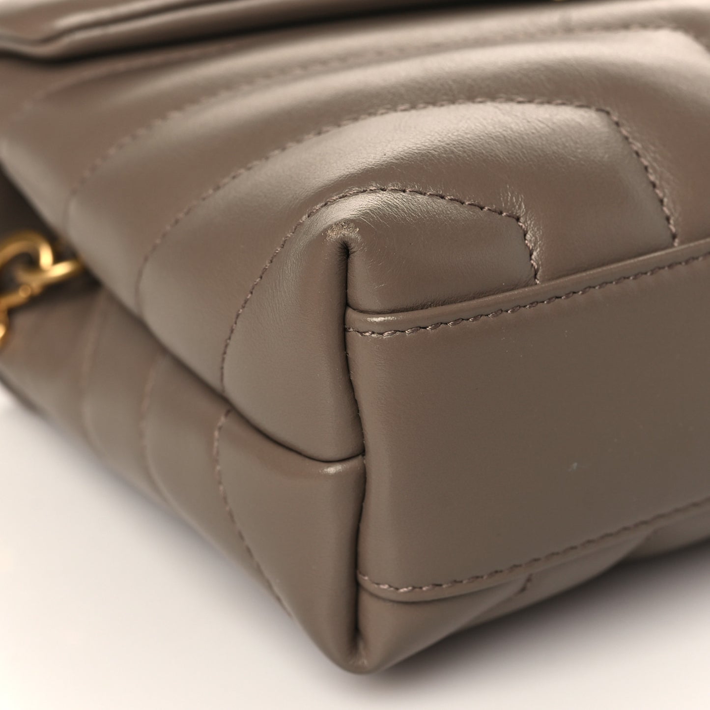 Calfskin Y Quilted Monogram Toy Loulou Crossbody Bag Taupe