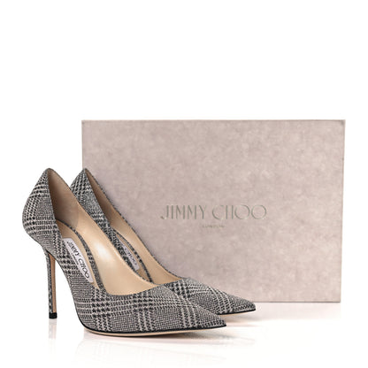 Jimmy Choo Prince Of Stars Glitter Fabric Love 100 Pumps 37.5 Silver 8 of 8