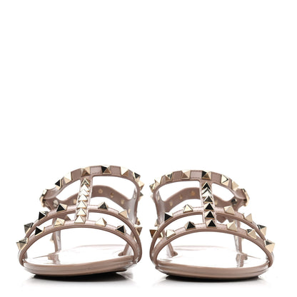 Valentino Garavani PVC Jelly Rockstud Caged Sandals 39 Poudre 2 of 4