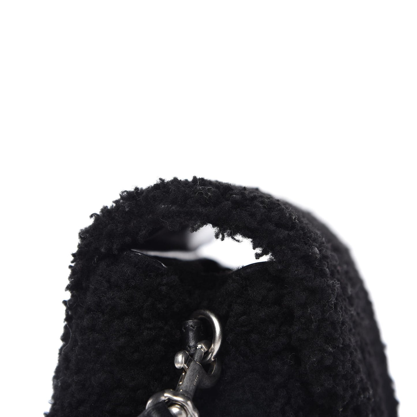 Shearling Toy Loulou Shoulder Bag Black
