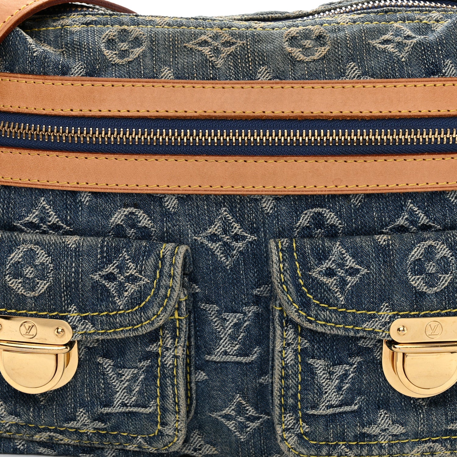 Louis Vuitton LOUIS VUITTON Monogram Denim Baggy PM Blue 8 of 10