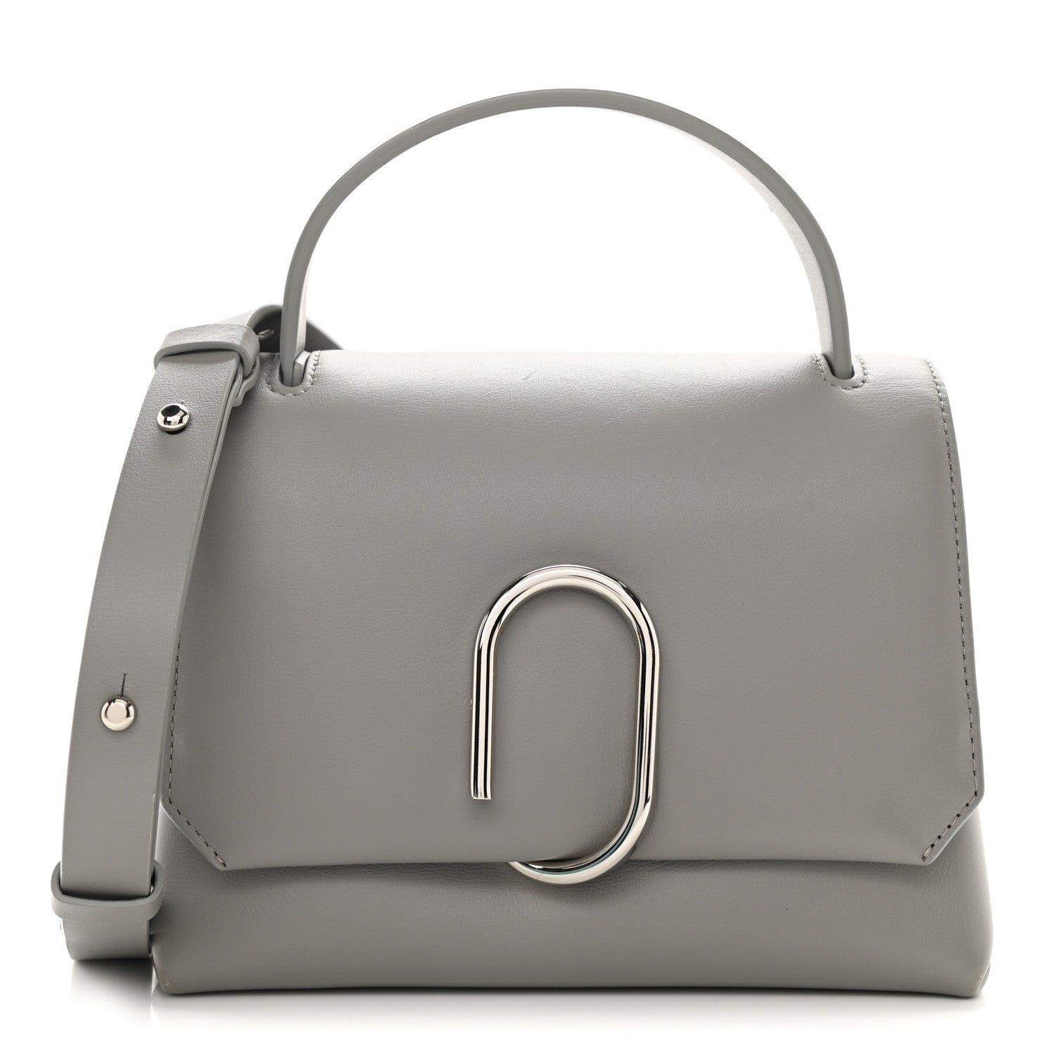 3.1 Phillip Lim Smooth Calfskin Mini Alix Top Handle Satchel Cement 1 of 8