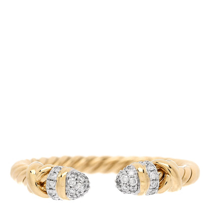 David Yurman 18K Yellow Diamond Petite Helena Open Ring 53 6.5 1 of 5