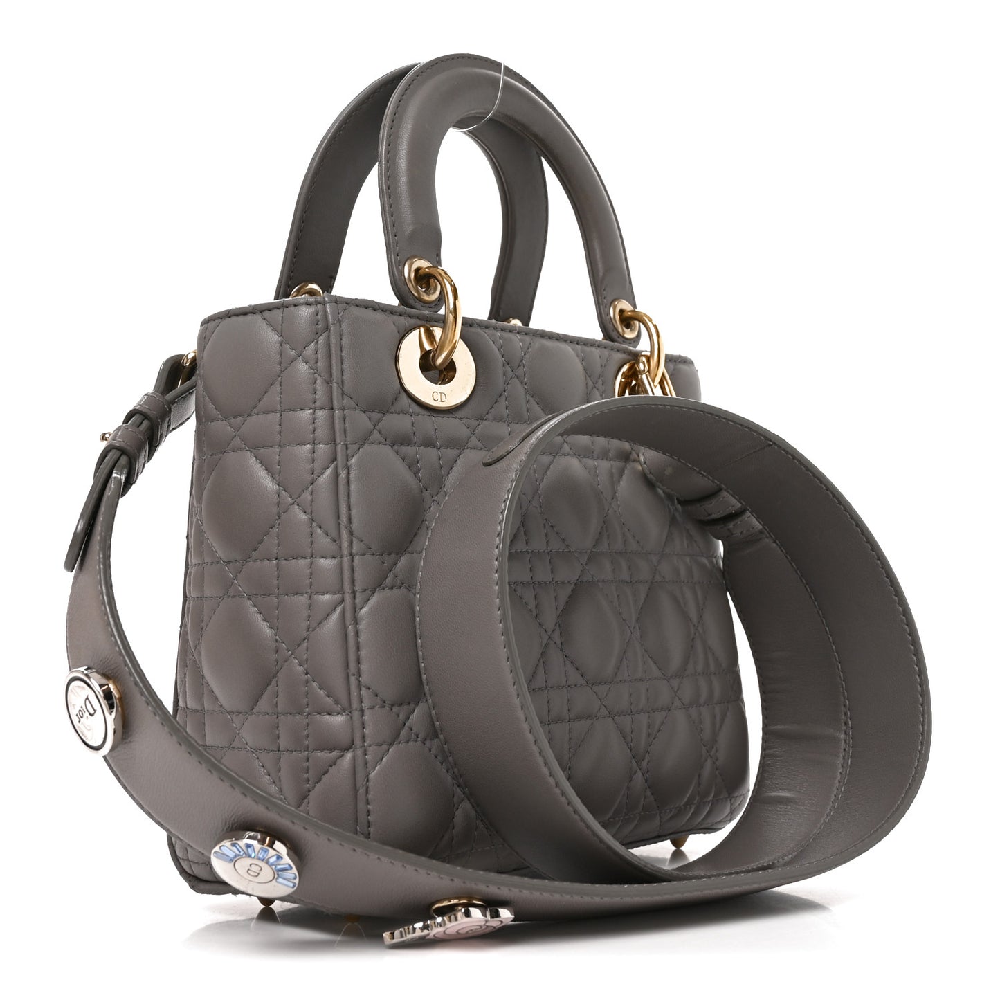 Lambskin Cannage Small My ABCDior Lady Dior Grey