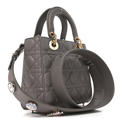 Christian Dior Lambskin Cannage Small My ABCDior Lady Dior Grey 3 of 10