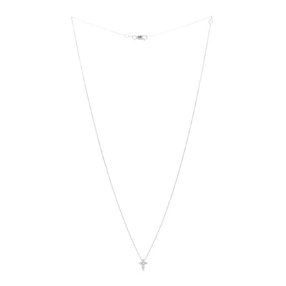 Roberto Coin 18K White Gold Diamond Tiny Treasures Baby Cross Pendant Necklace 3 of 5