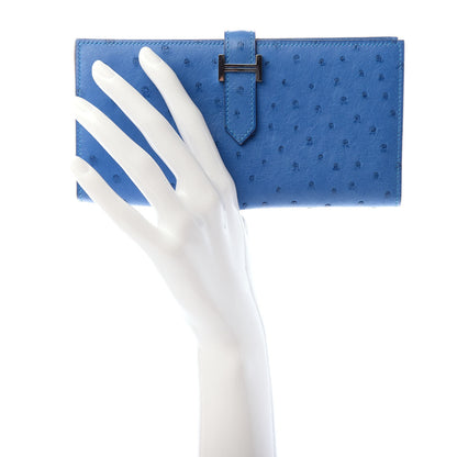 Hermes Ostrich Bearn Wallet Mykonos 2 of 6