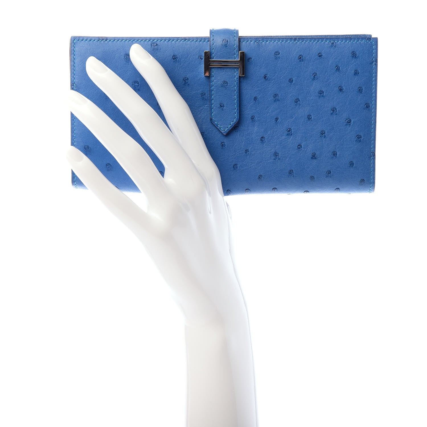 Hermes Ostrich Bearn Wallet Mykonos 2 of 6