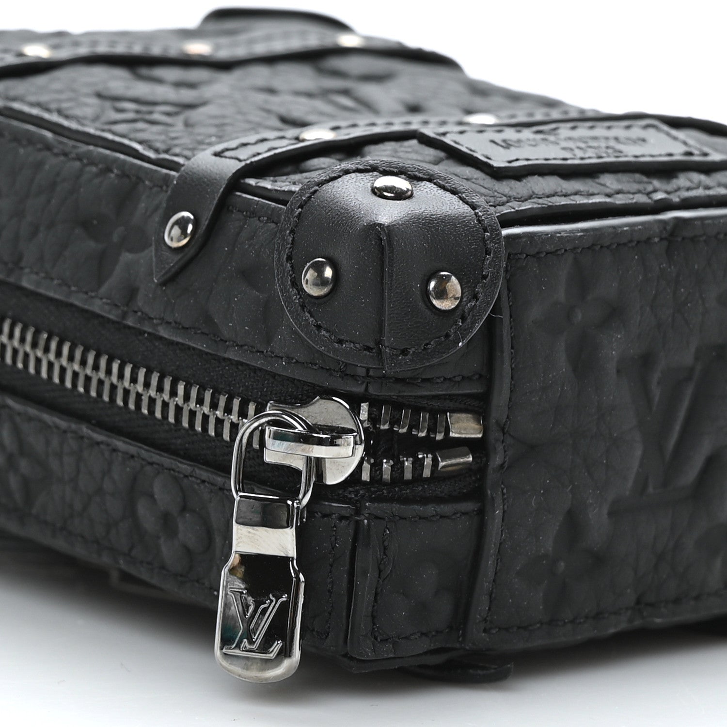 Louis Vuitton Monogram Taurillon Soft Trunk Backpack Pouch Bag Charm Key Ring Black 7 of 8