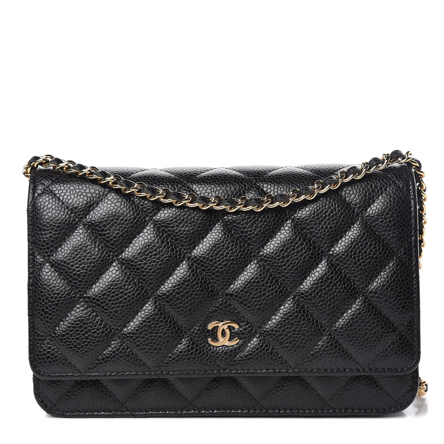 Caviar Quilted Wallet On Chain WOC Black