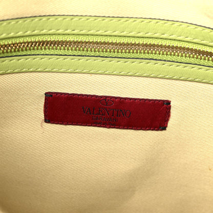 Valentino Garavani Vitello Large Rockstud Zip Wristlet Pouch Pop Apple 6 of 11