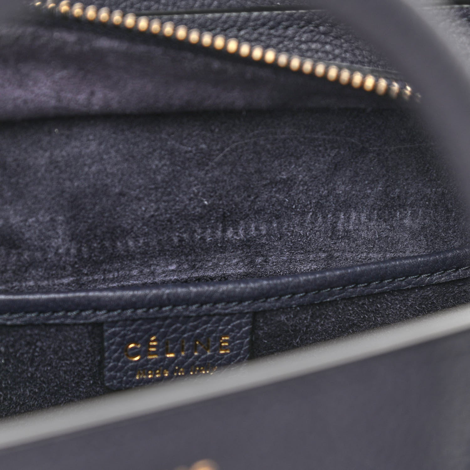 Celine Baby Drummed Calfskin Nano Luggage Navy Blue 7 of 10