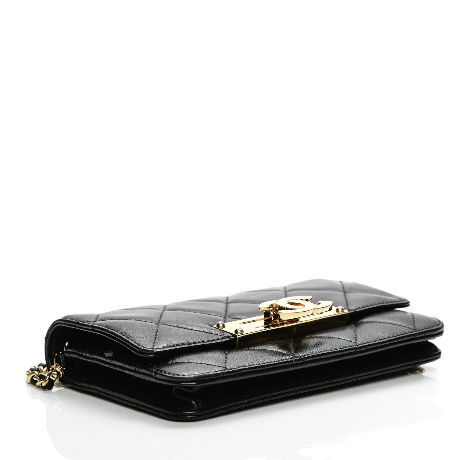 Chanel Lambskin Quilted Golden Class Wallet on Chain WOC Black 4 of 7