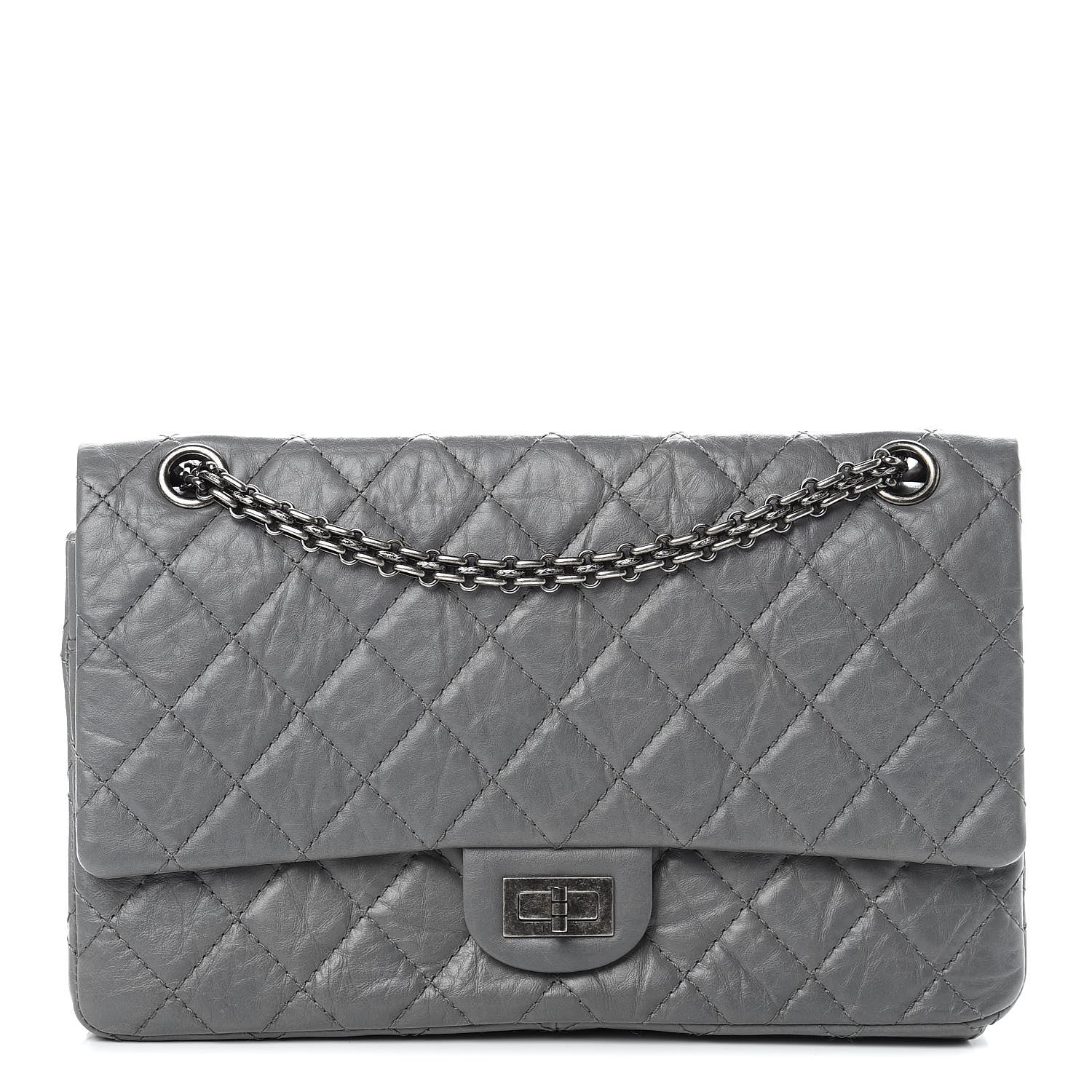 Chanel Aged Calfskin Quilted 2.55 Reissue 226 Flap Grey 1 of 17